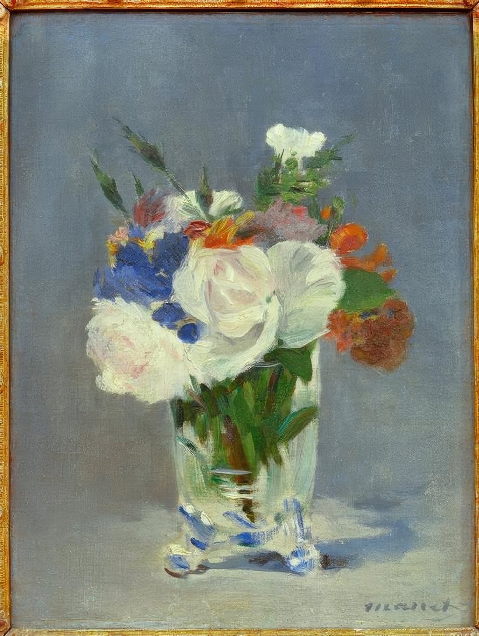 Virágok kristályvázában alkotó: Édouard Manet