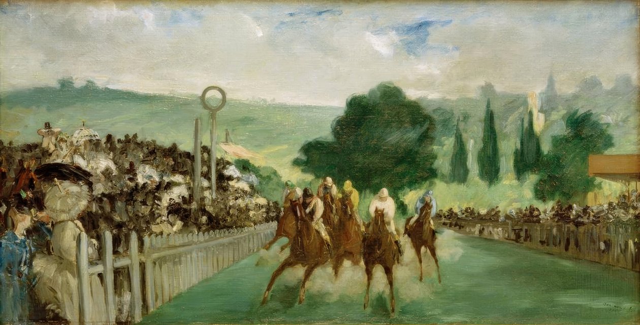 Versenyek Longchampban alkotó: Édouard Manet