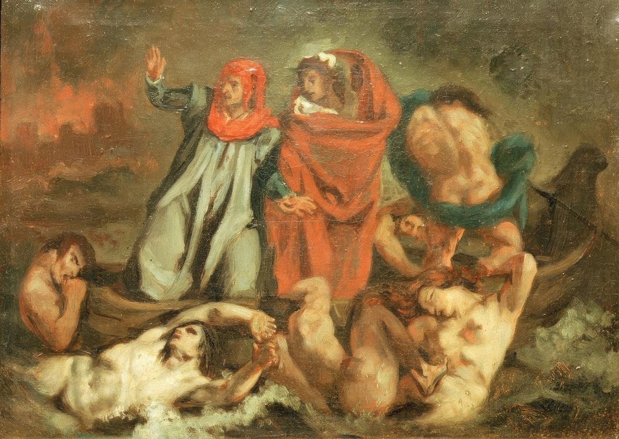 Dante és Virgil a csónakban alkotó: Édouard Manet