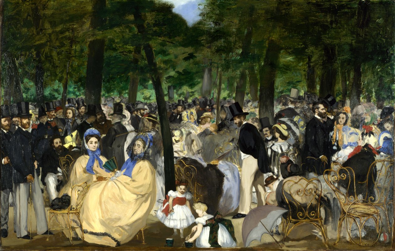 Zene a Tuileriákban alkotó: Édouard Manet