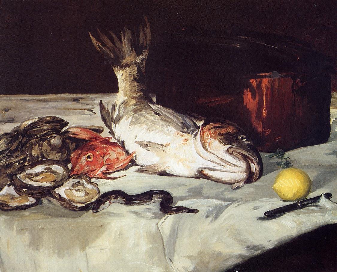 Csendélet halakkal alkotó: Édouard Manet
