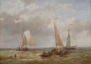 Halászhajók a tengeren (panel)