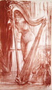 Fiatal lány hárfával, 1903