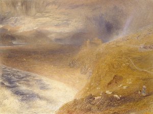 Harlech kastély, 1857 (akvarell, papír)