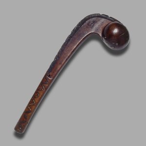 Ball-Headed Tomahawk Club (fa és sárgaréz)