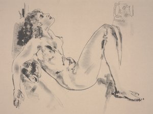 Fekvő akt (litho)