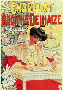 Adolphe Delhaize Chocolate reklámplakát, 1900 körül