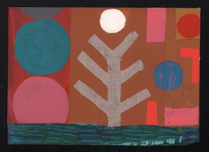 Full Moon Mustard, 2023 (paint and collage)