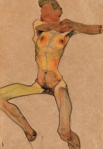 Férfi akt, sárga, 1910