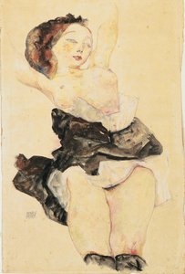 Fiatal lány fekve, félmeztelenül, 1912