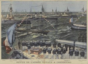 A francia haditengerészet áttekintése Cherbourg mellett