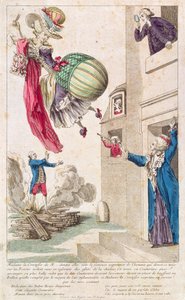 Rajzfilm nevetséges divatot és léggömböket, 1783-4