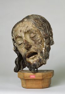 Krisztus feje (festett fa)