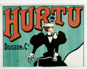Hurtu Bicycle plakát, csak a felső fele, 1899 körül