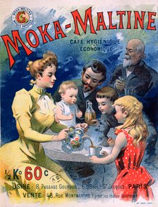 Moka-Málta kávét reklámozó plakát, 1900 körül