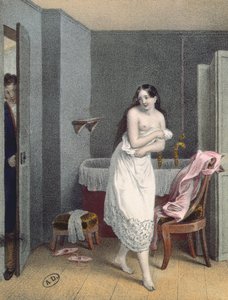 Nő kiszáll a fürdőjéből, 1825 körül