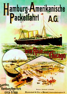 A Hamburg American Line-t hirdető plakát, 1893