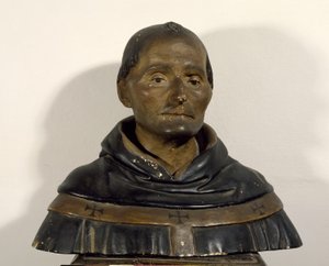 Szent Antal (1389-1459) mellszobra (festett fa)