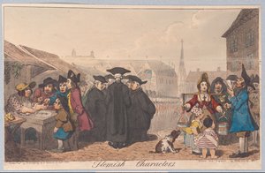 Flamand karakterek, kocsma. 1822 (kézzel színezett metszet)