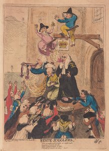 Állami Zsonglőrök, kocsma. 1788 (kézzel színezett metszet)