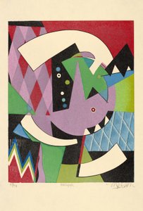 Harlequin, 2017 (woodcut)