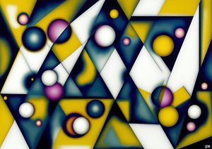 absztrakt: gömbök+háromszögek 2
