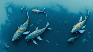 tusfestés: Koi-Karpfish_blue_01