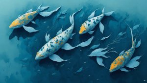 tusfestés: Koi-Karpfish_blue_02