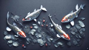 tusfestés: Koi-Karpfish_red_01