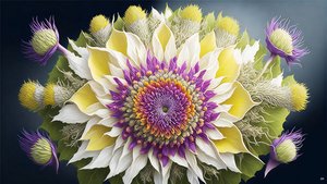 mandala: Bogáncs virágos elemekkel_02