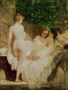A fürdő után, 1880 körül