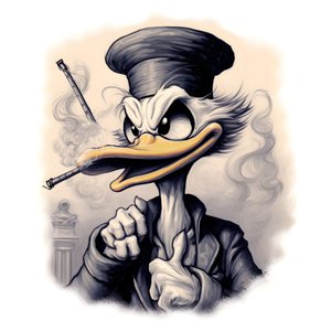 Dagobert Duck, raucht einen großen Marihuana-Joint 3
