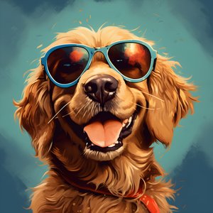 Hund, Cartoon, Sonnenbrille 2