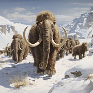 woolie mammoth herd in the tundra 1