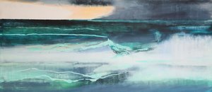 Seascape, (olaj és sellak a gesso-n)