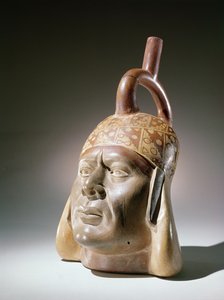 Fazekas portréedény, Mochica (cserép és festék)