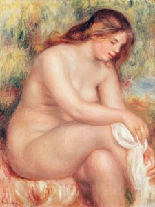 Fürdőző szárítja magát, 1910 körül