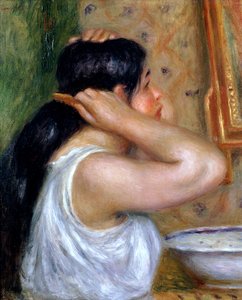 Haját fésülködő lány, 1907-8