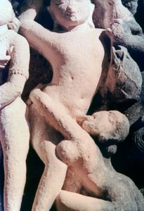 Erotikus szobrászat, Khajuraho, India. c950-1050. 20. század