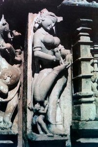 Erotikus szobrászat, Khajuraho, India. c950-1050. 20. század