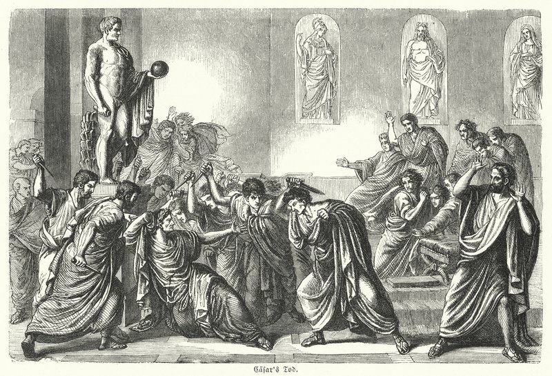 Julius Caesar meggyilkolása (metszet) alkotó: (after) German School