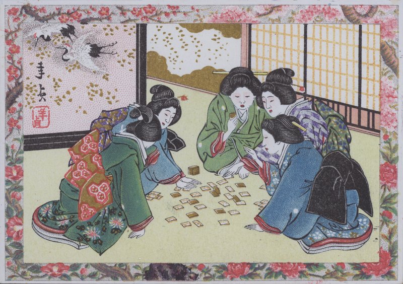 Japán nők kártyáznak alkotó: American School