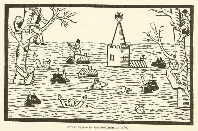 Nagy árvíz Monmouthshire-ben, 1607 alkotó: English School