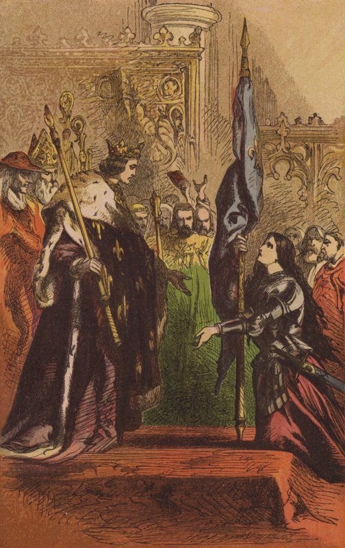 Jeanne of Arc a királyhoz fordul alkotó: English School