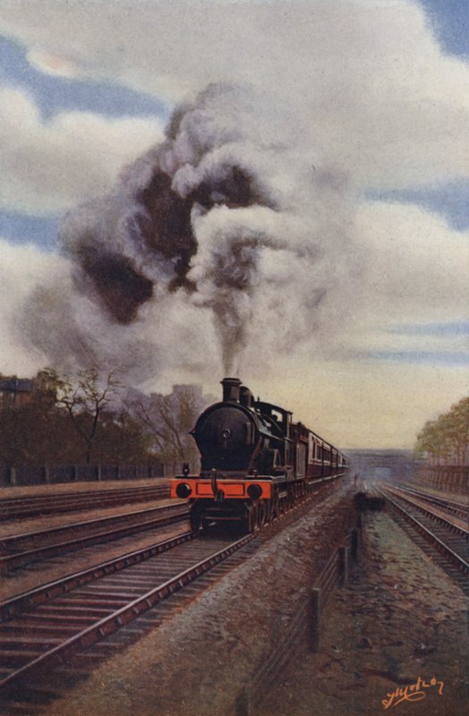 Az Irish Express a parton felfelé haladva Euston és Chalk Farm, London és a North Western Railway között alkotó: English School