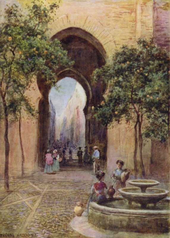 Kapu Sevillában, Spanyolországban alkotó: A. Trevor Haddon