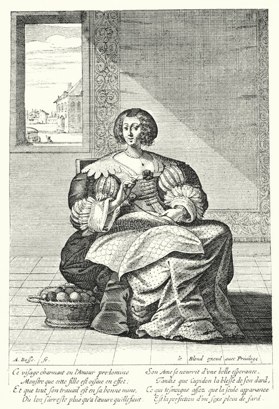 A hímző (metszet) alkotó: Abraham (after) Bosse