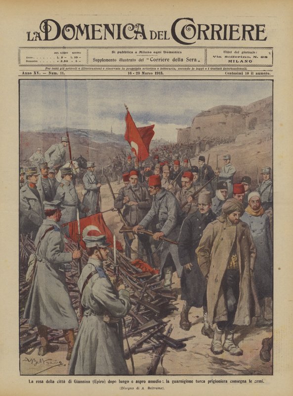 Ioannina (Epirus) városának megadása hosszú és kemény ostrom után, a török ​​helyőrség? alkotó: Achille Beltrame