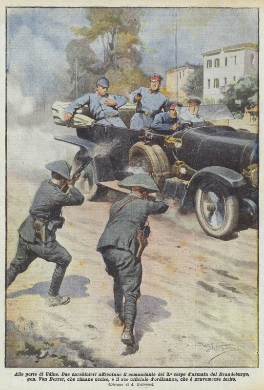 Udine kapujában alkotó: Achille Beltrame