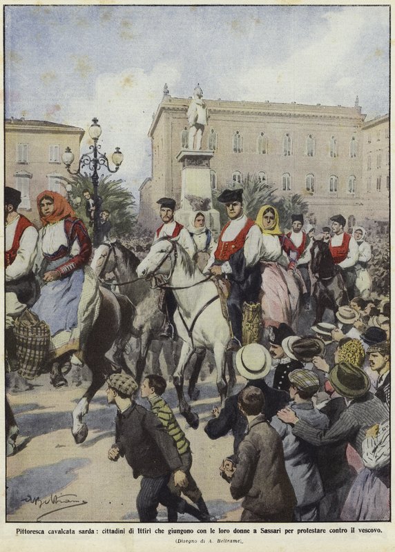 Tüntetések Szardínián alkotó: Achille Beltrame